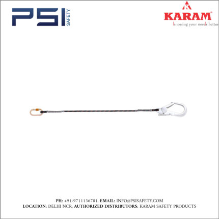 Karam Restraint Kernmantle Rope Lanyard with One Side Karabiner PN112 and Other Side Hook PN136 Model - PN288(A)