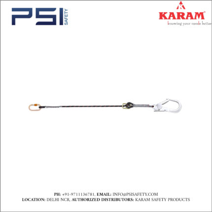 Karam Restraint Kernmantle Rope Adjustable Lanyard with One Side Karabiner PN112 and Other Side Hook PN136 Model - PN288(A)(AD)