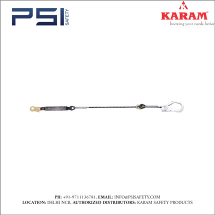 Karam Energy Absorbing Kernmantle Rope Adjustable Lanyard with One Side Hook PN121 and other Side Hook PN136 Model - PN389(A)(AD)