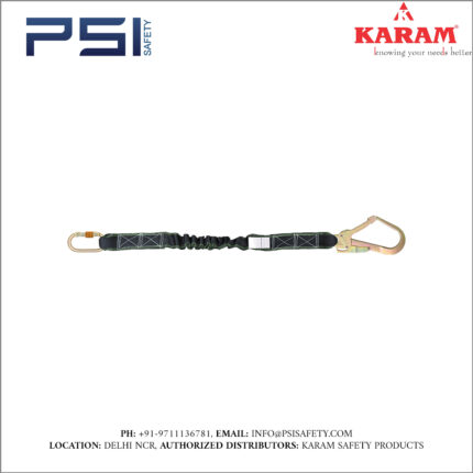 Karam Internal Shock Absorbing Expandable Lanyard One Side Karabiner PN112 and Other Side Hook PN131N Model - PN398N(IS)